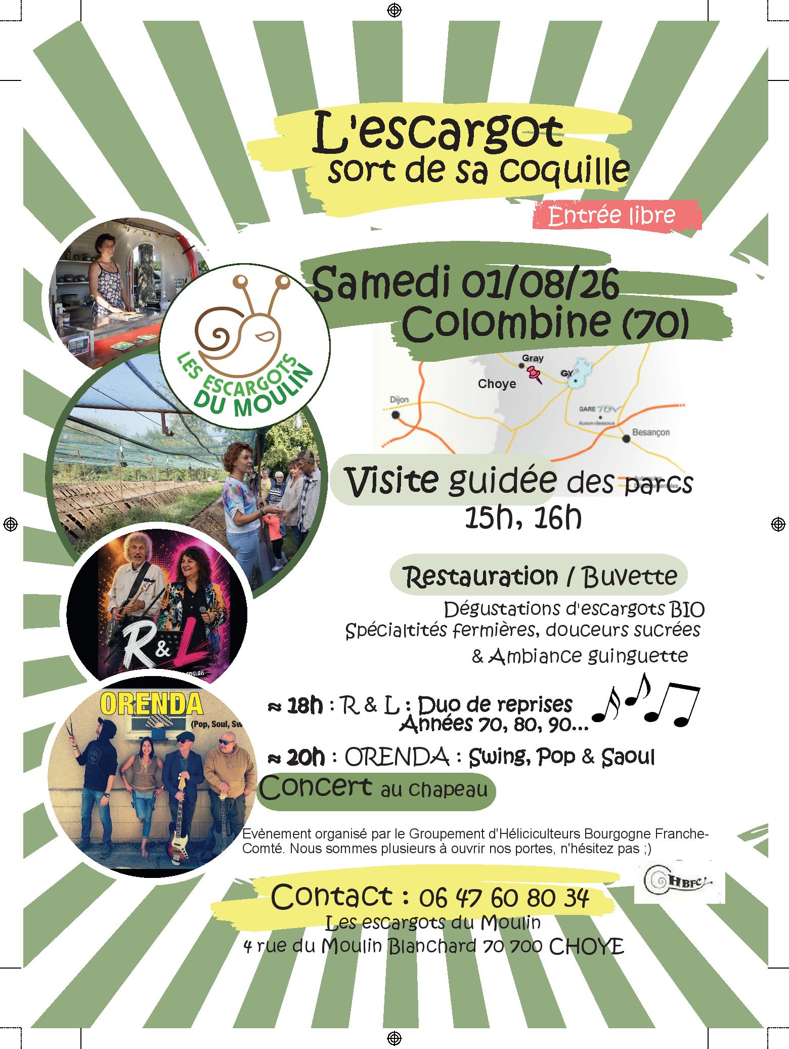 Visite des parcs à escargots à Colombine (Choye)