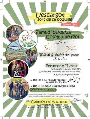Visite des parcs à escargots à Colombine (Choye)