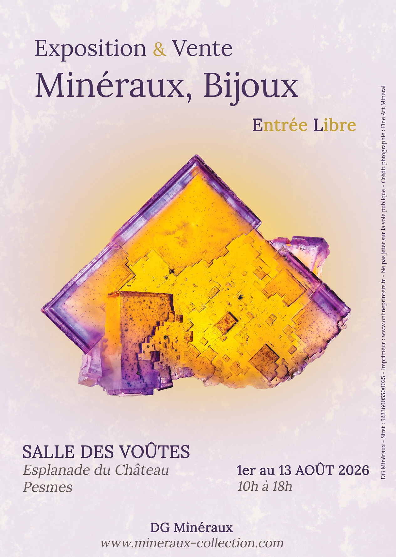 Exposition et vente Minéraux et bijoux - DG Minéraux