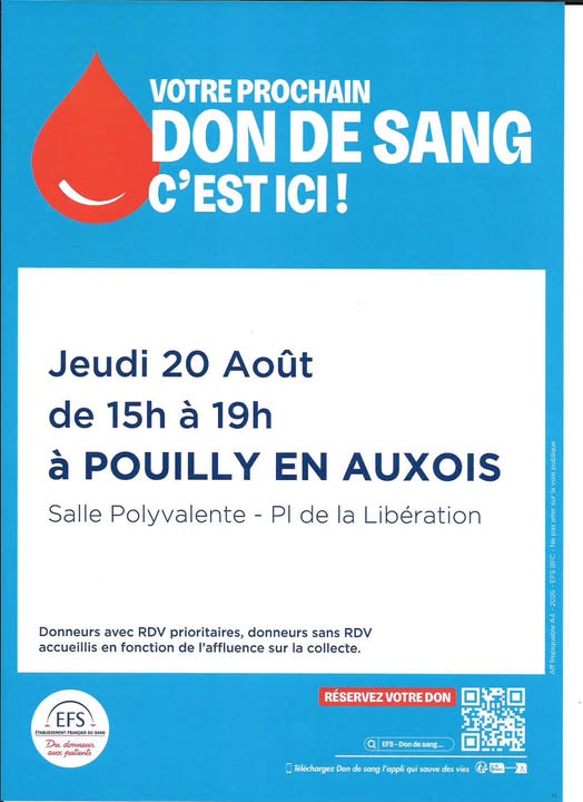 Don de sang- Pouilly en Auxois