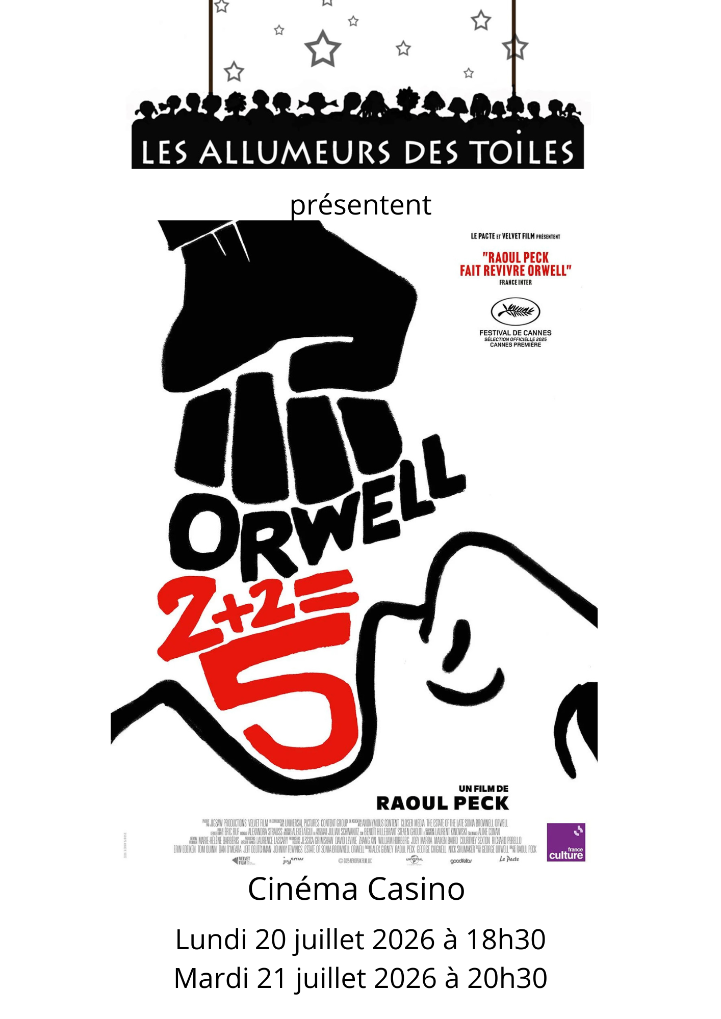 Les Allumeurs des Toiles présentent : "Orwell : 2+2=5" - Documentaire de Raoul Peck