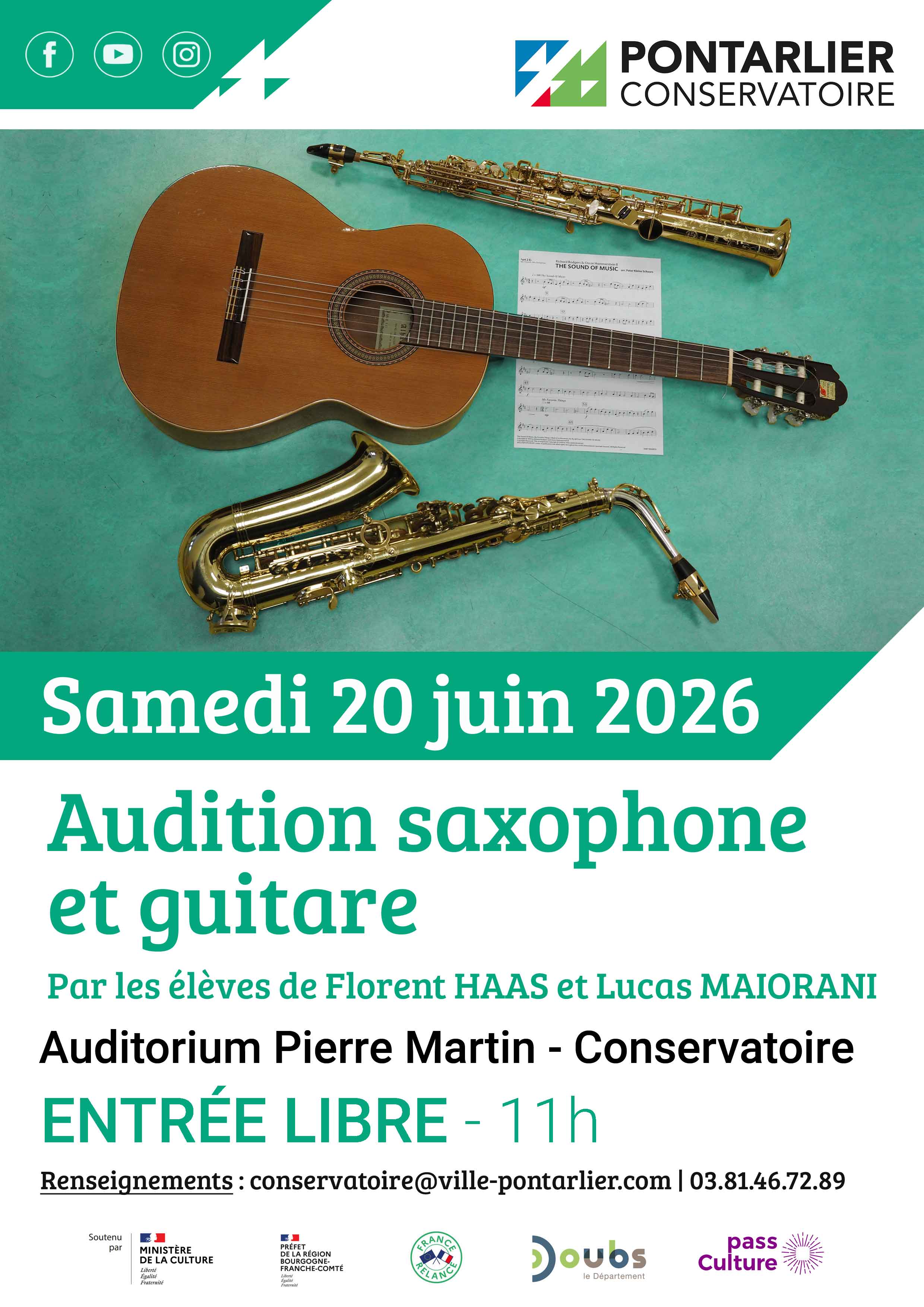 Audition - saxophone et guitare