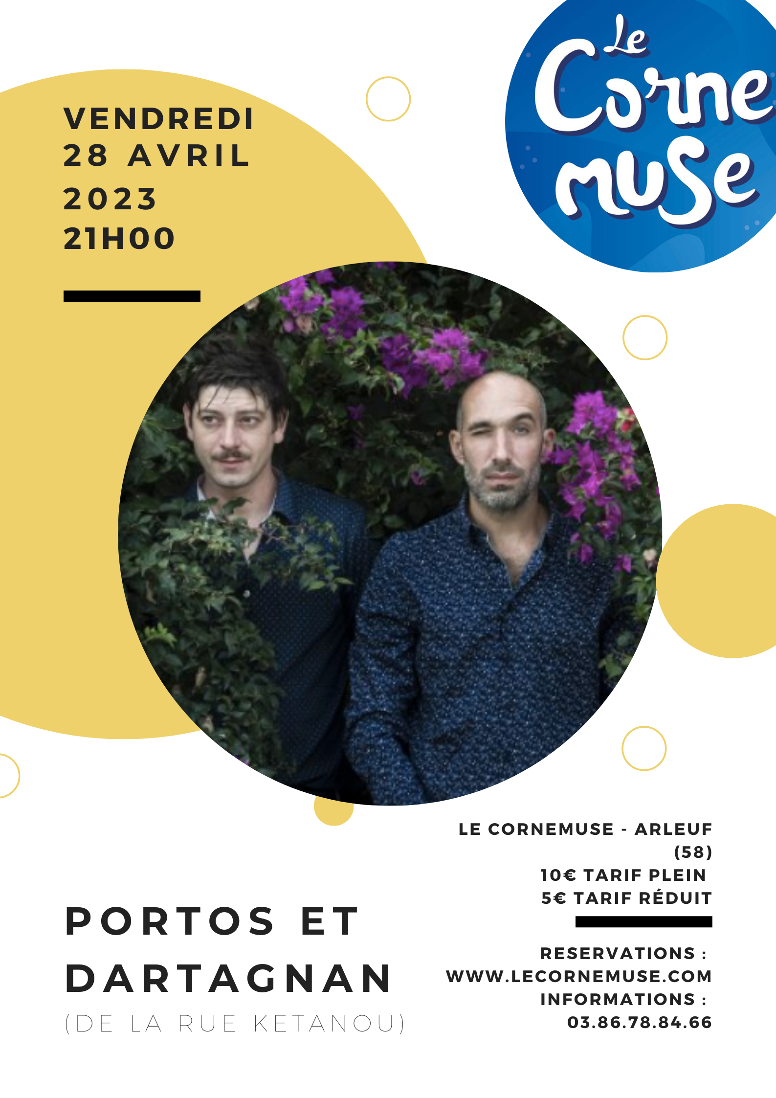 Moutarde et Blanc Cercles Musique Festival Affiche - 1
