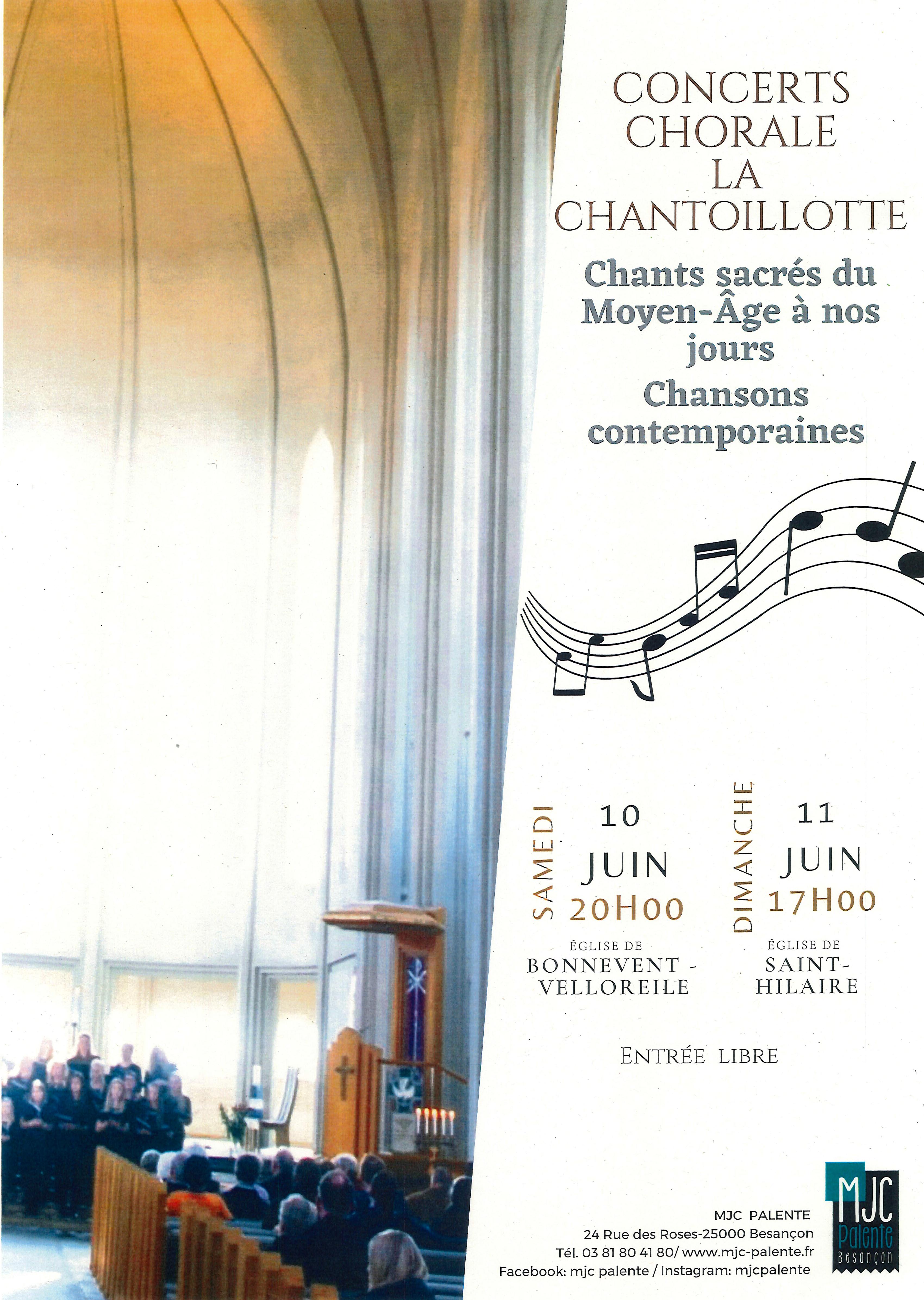 Concert chorale la Chantoillotte