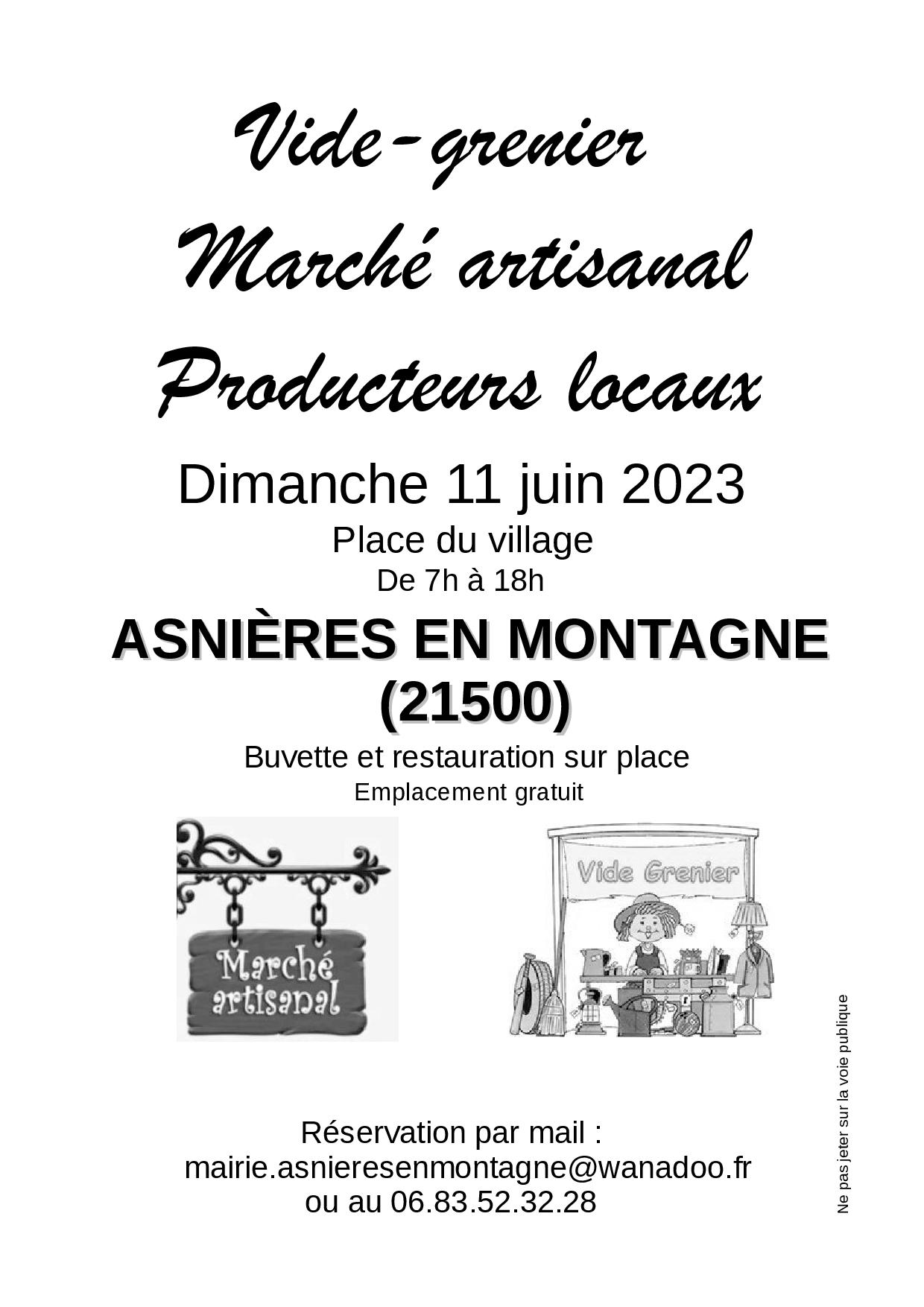Vide-greniers à Asnières-en-Montagne