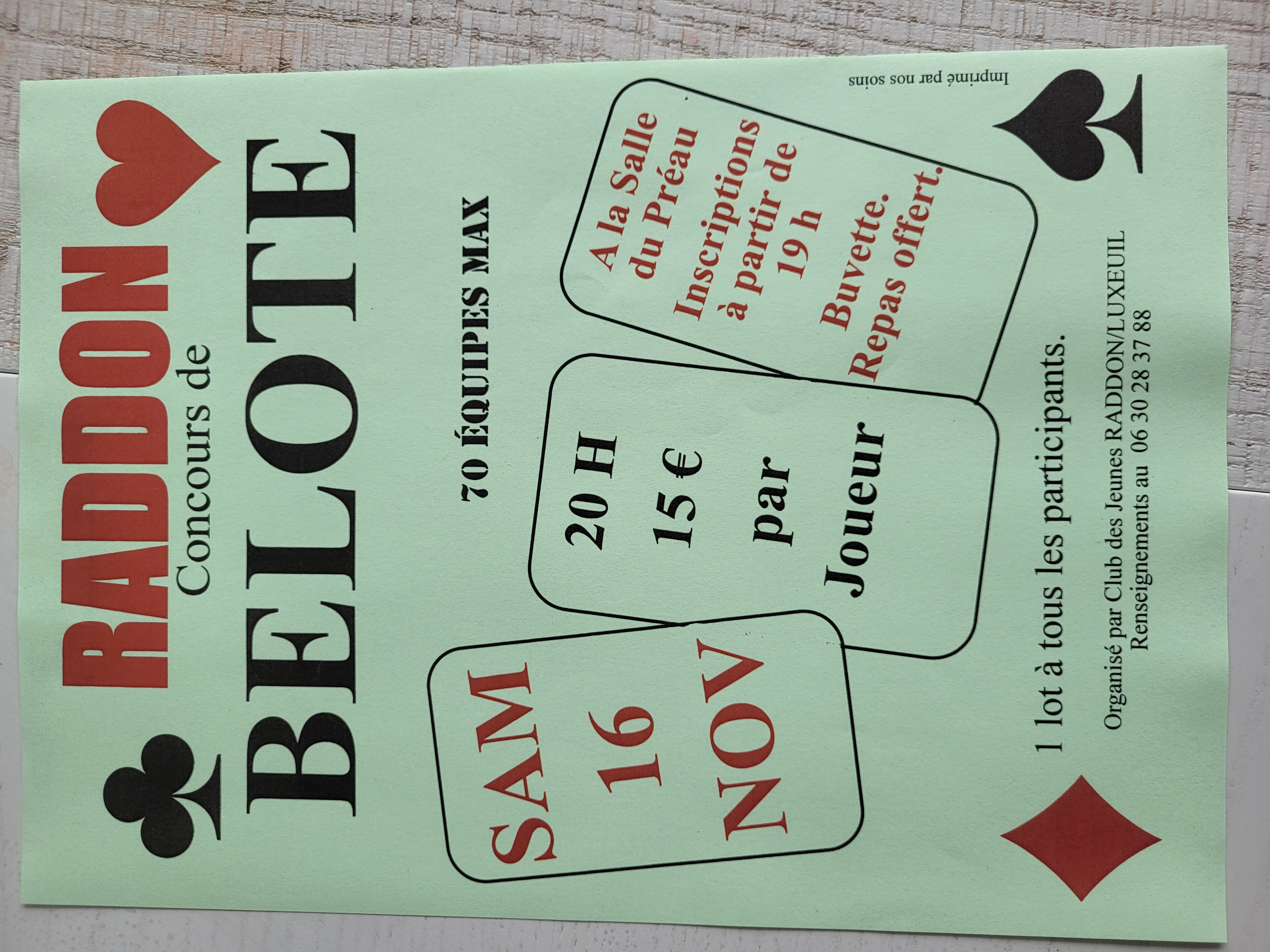 Belote à RADDON