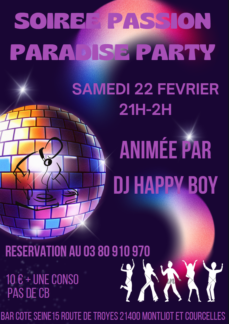 Soirée passion paradise Montliot-et-Courcelles