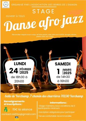 Stage danse afro jazz à Verchamp