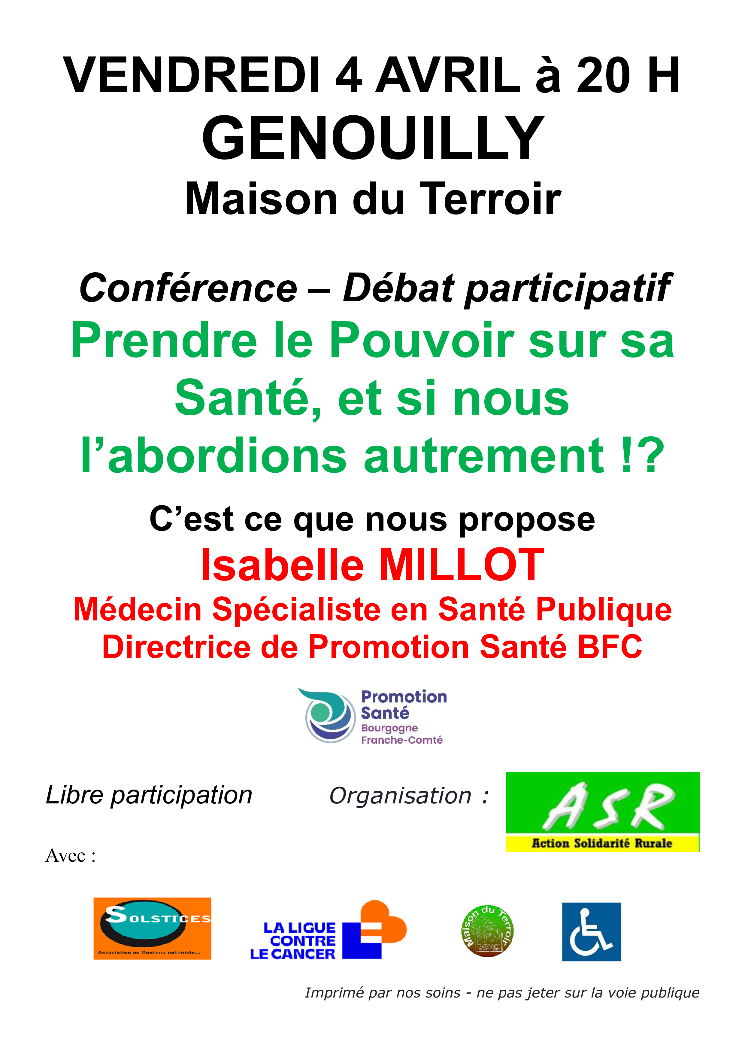 2025-04-04 Affiche Prendre le pouvoir sur notre santé