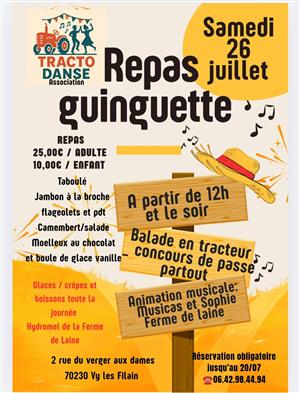 Repas guinguette à Vy-lès-Filain