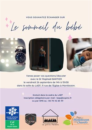 Echange autour du sommeil du bébé à Montbozon
