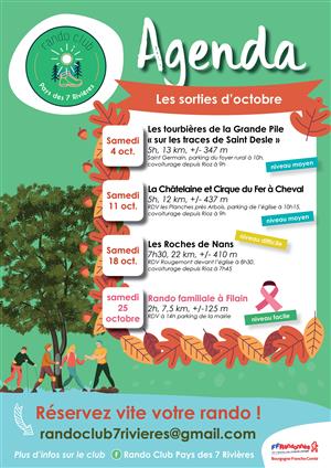 L'agenda du Rando club Pays des 7 Rivières