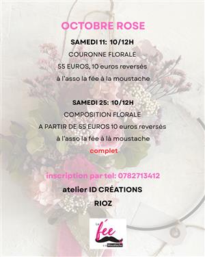 Atelier fleurs stabilisées chez ID Créations à Rioz les 11 et 25/10