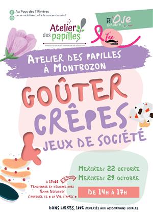 Après-midi crêpes et jeux à l'Atelier des papilles à Montbozon les 22 et 29/10