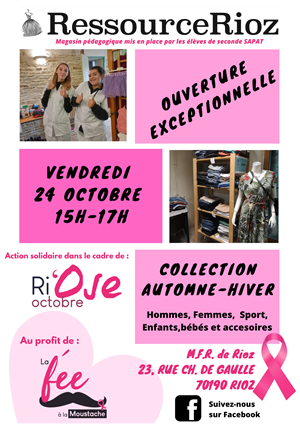 Vente solidaire à la RessourceRioz à Rioz