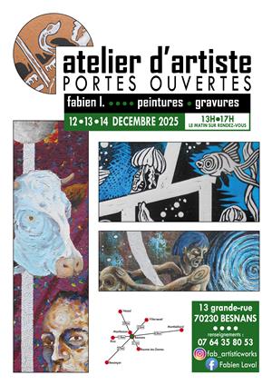 Portes ouvertes atelier d'artiste à Besnans