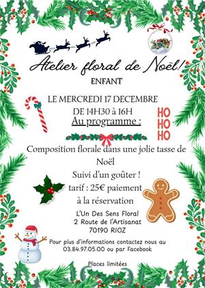 Atelier floral enfant spécial Noël à Rioz 