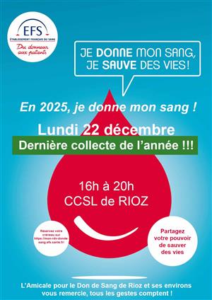 Don du sang à Rioz