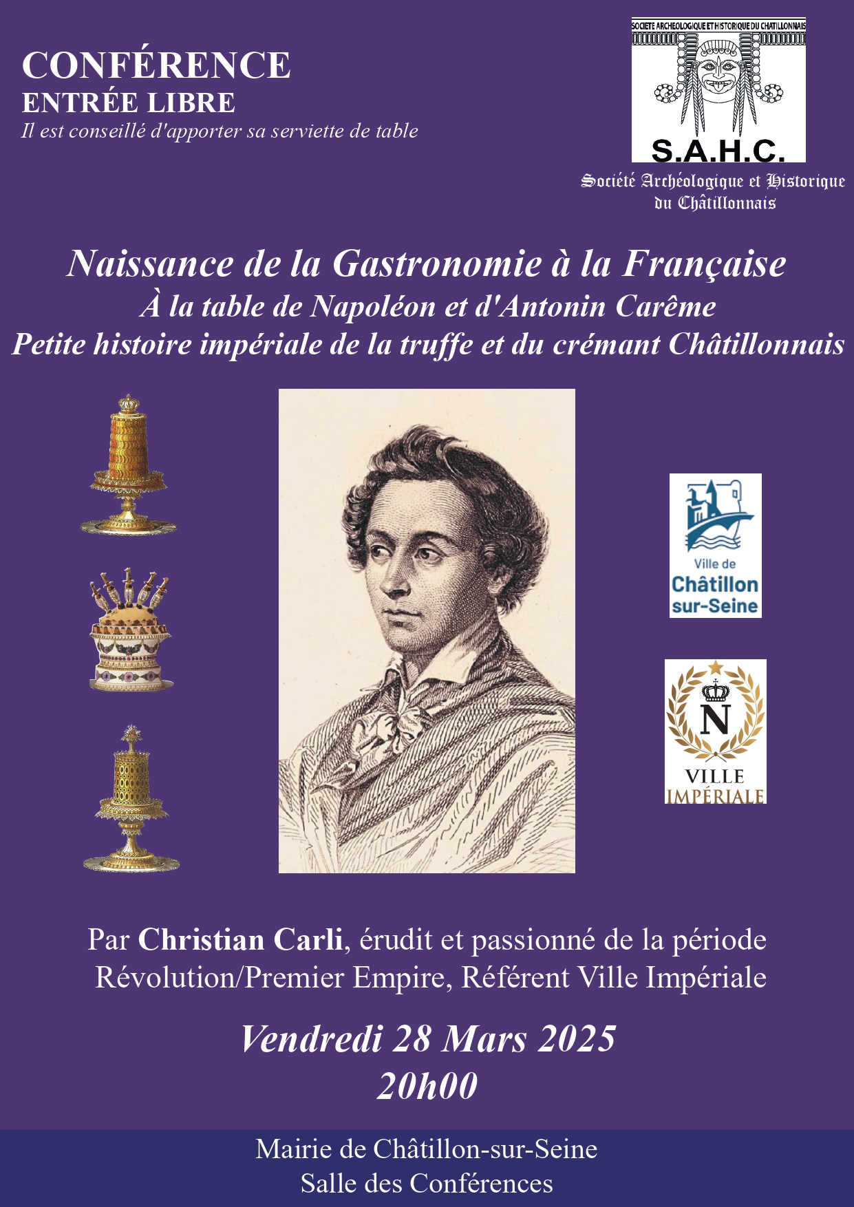  Châtillon-sur-Seine - Conférence naissance de la gastronomie française