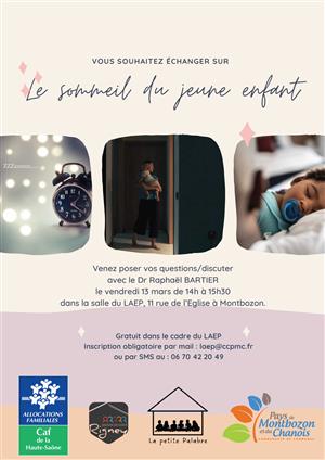 Atelier sur le sommeil du jeune enfant