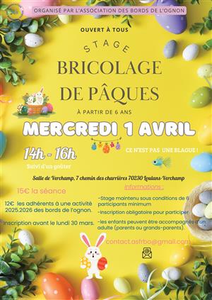 Stage bricolage de Pâques  à Verchamp