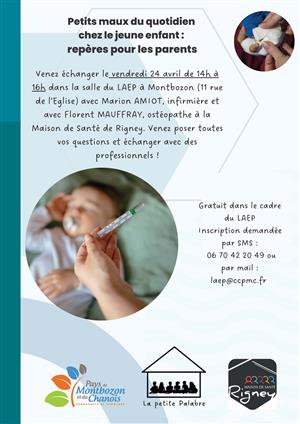 Atelier sur les "petits maux du quotidien chez le jeune enfant, repère pour les parents" à Montbozon
