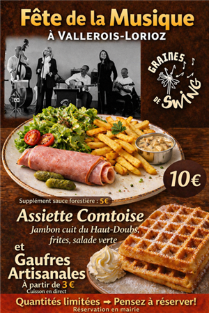 Assiette comtoise pour l'occasion de la soirée musicale de Vallerois-Lorioz.