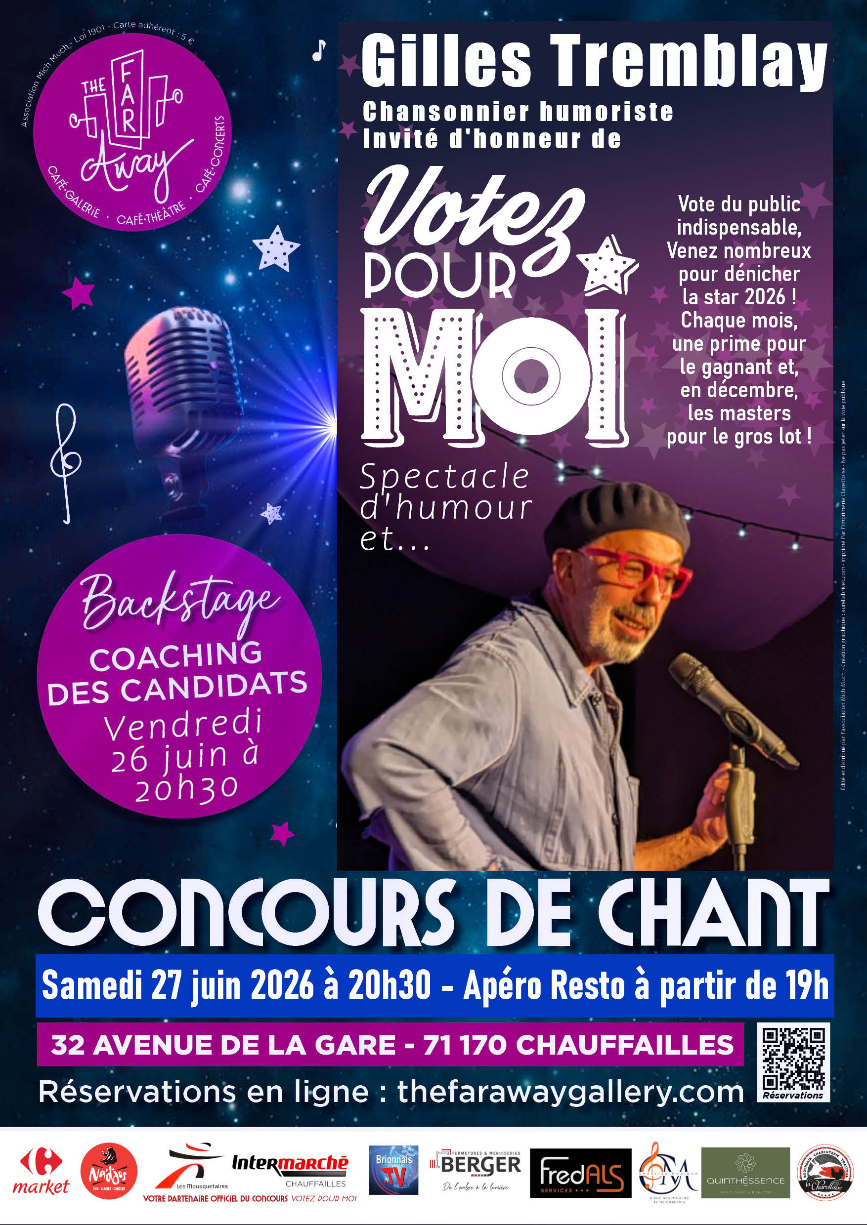 Concours de chant Votez pour moi ! & Humoriste Gilles Tremblay