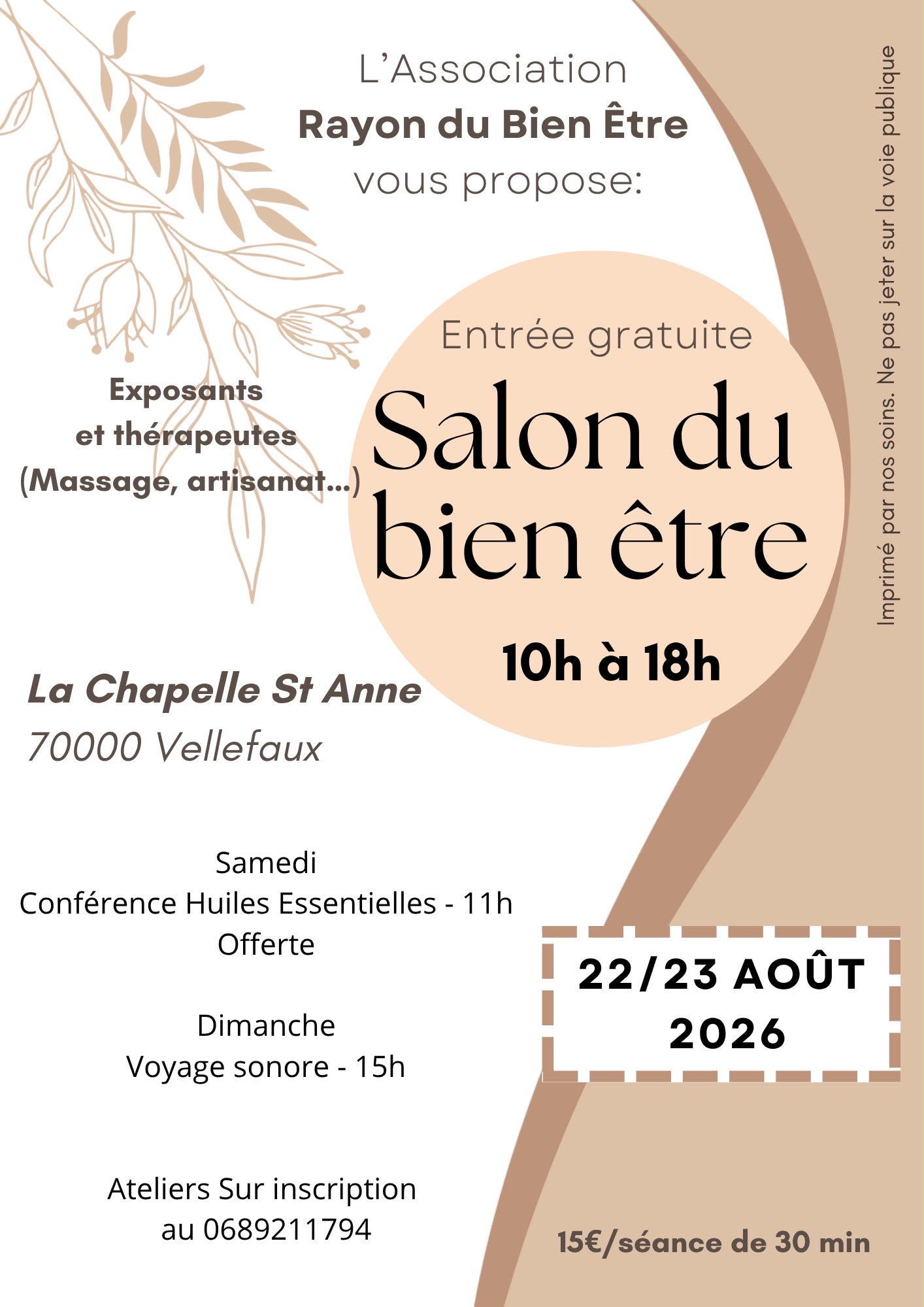 Salon du bien-être à Vellefaux