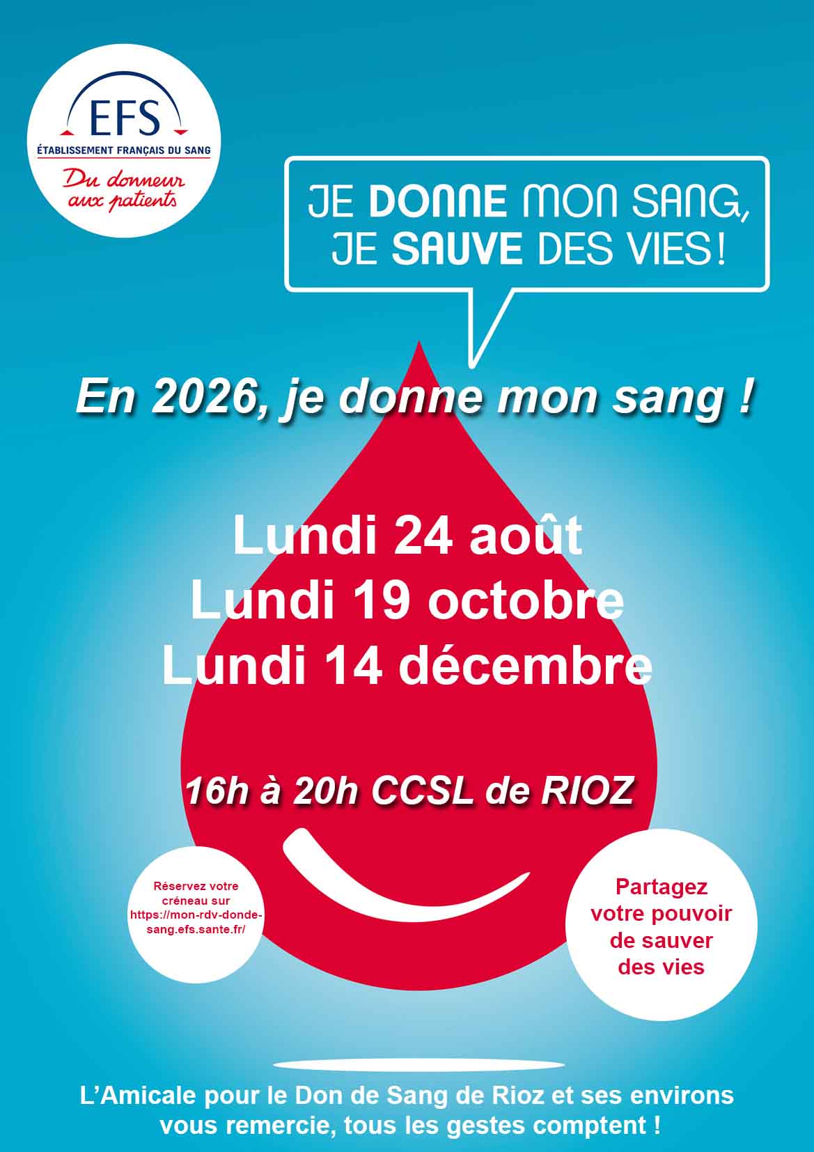 Don du sang à Rioz