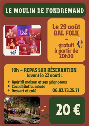 Soirée bal folk à Fondremand