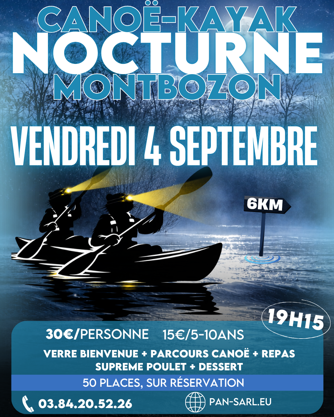 Canoë-kayak nocturne à Montbozon