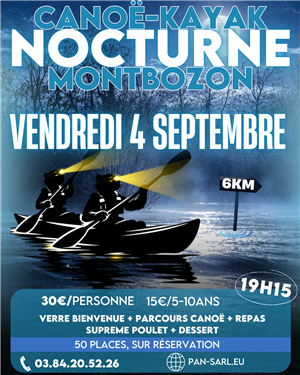 Canoë-kayak nocturne à Montbozon