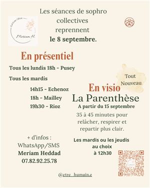 
Séances sophro avec Meriam Heddad