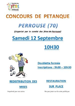 Concours de pétanque à Perrouse
