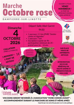Marche rose à Dampierre sur Linotte
