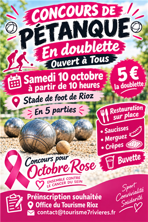Octobre Rose / Concours de pétanque en doublette à Rioz