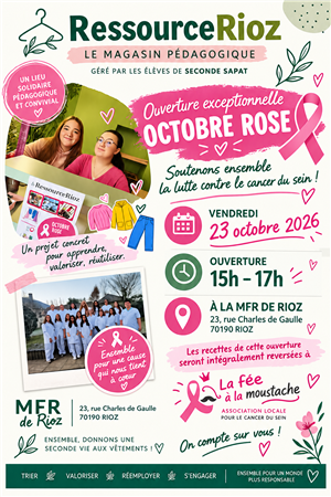 Octobre Rose / Ouverture exceptionnelle de la Ressoucerioz à Rioz