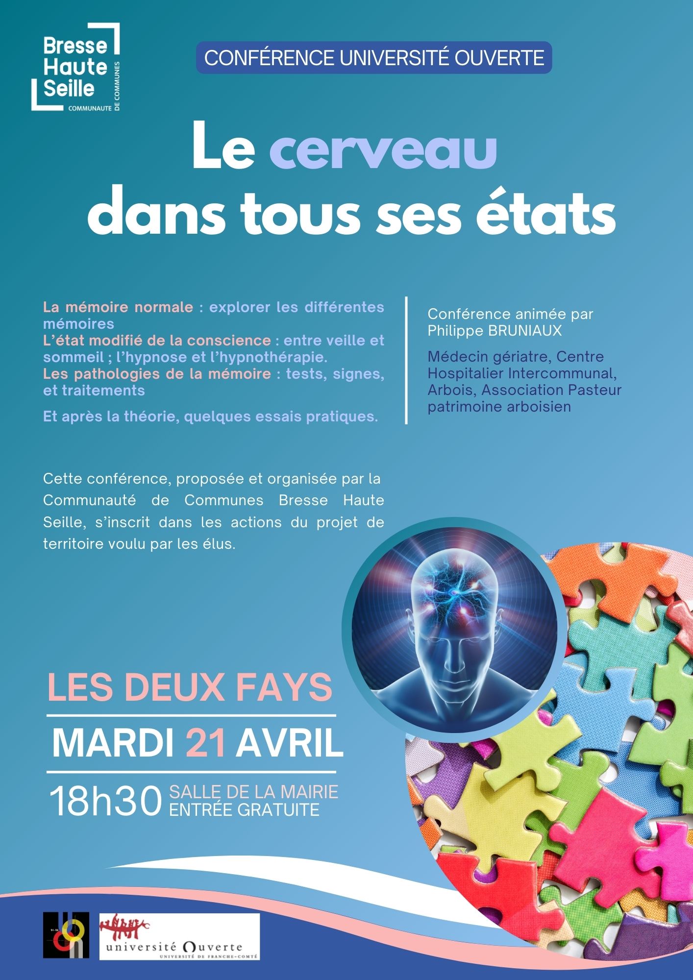 Le cerveau dans tous ses états - conférence de l’université ouverte