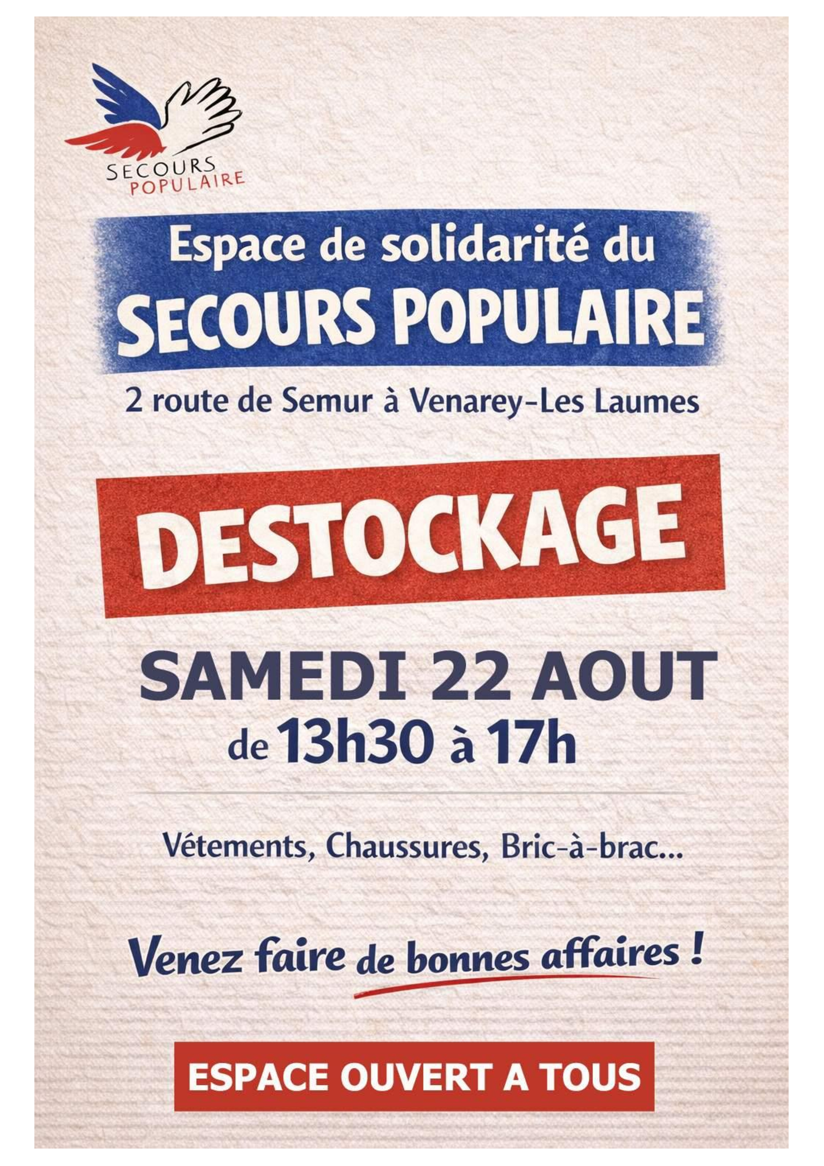 Déstockage du Secours Populaire