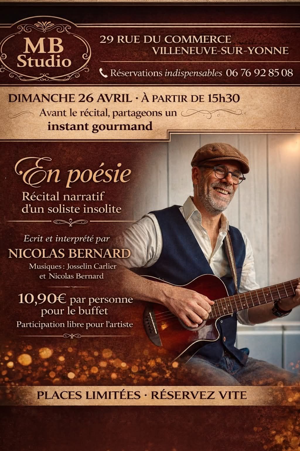 En poésie, récital narratif de Nicolas Bernard