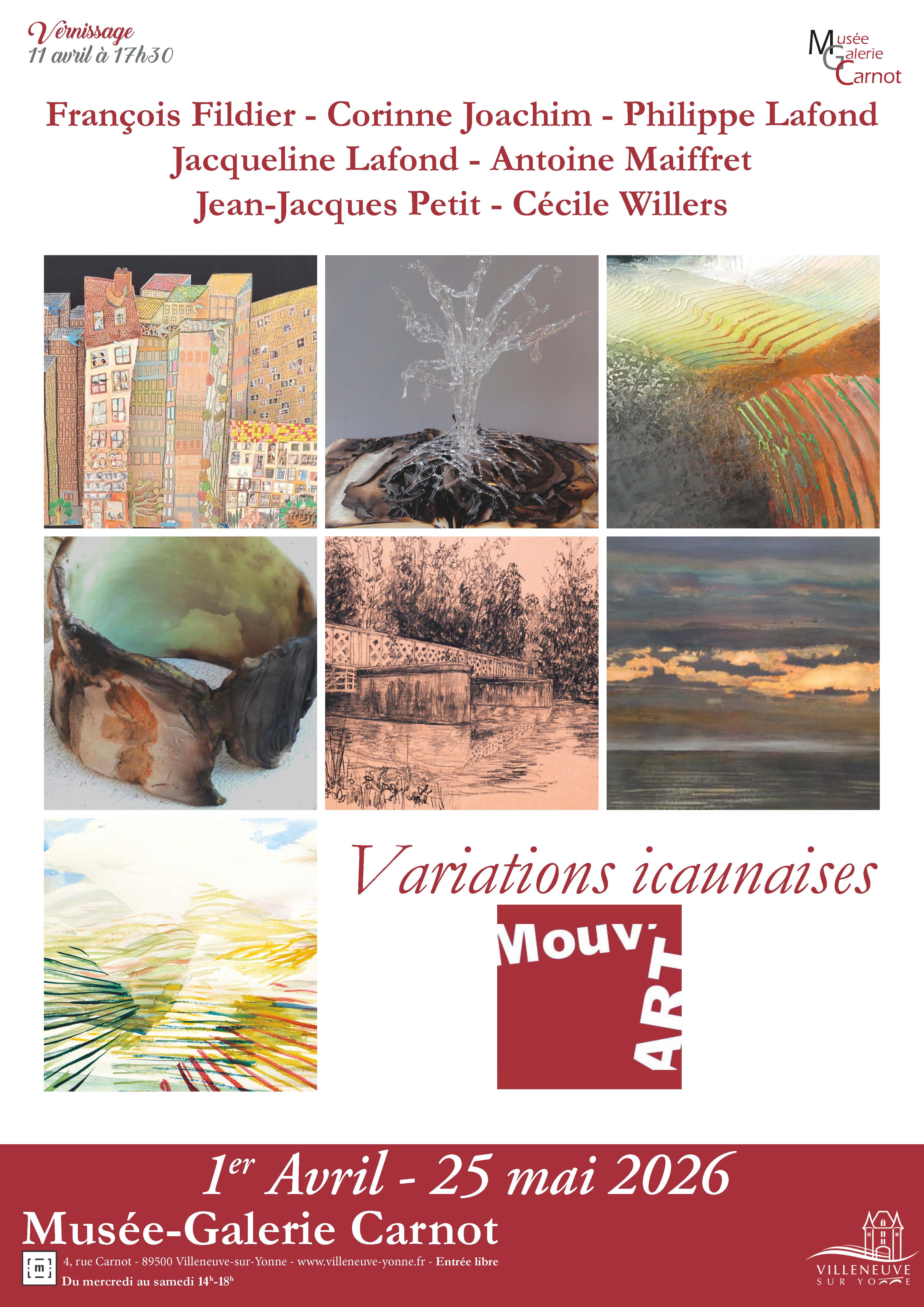 Variations Icaunaises : François Fildier, Corinne Joachim, Philippe Lafond, Jacqueline Lafond, Antoine Maiffret, Jean-Jacques Petit et Cécile Willer