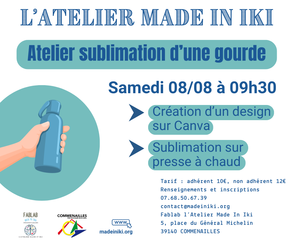 Atelier sublimation d'une gourde