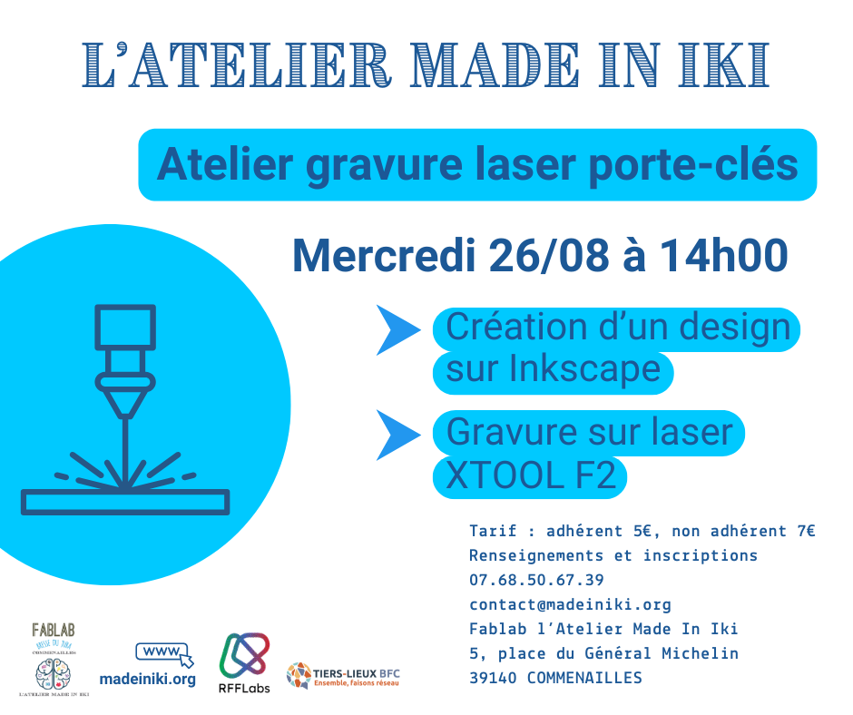 Atelier gravure laser d'un porte-clés