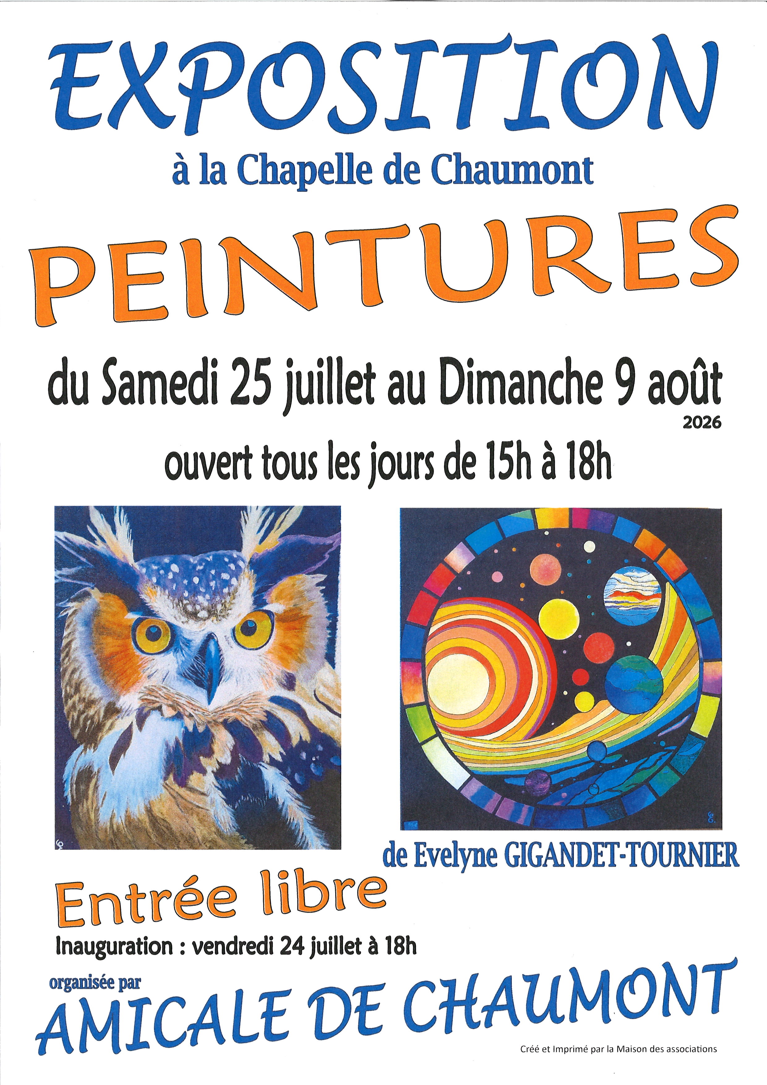 Exposition de peinture à la chapelle de Chaumont