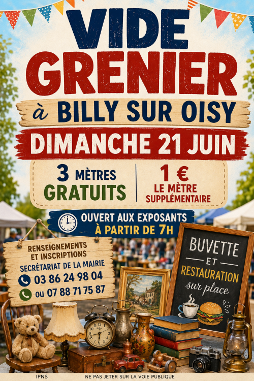 Vide-greniers à Billy-sur-Oisy