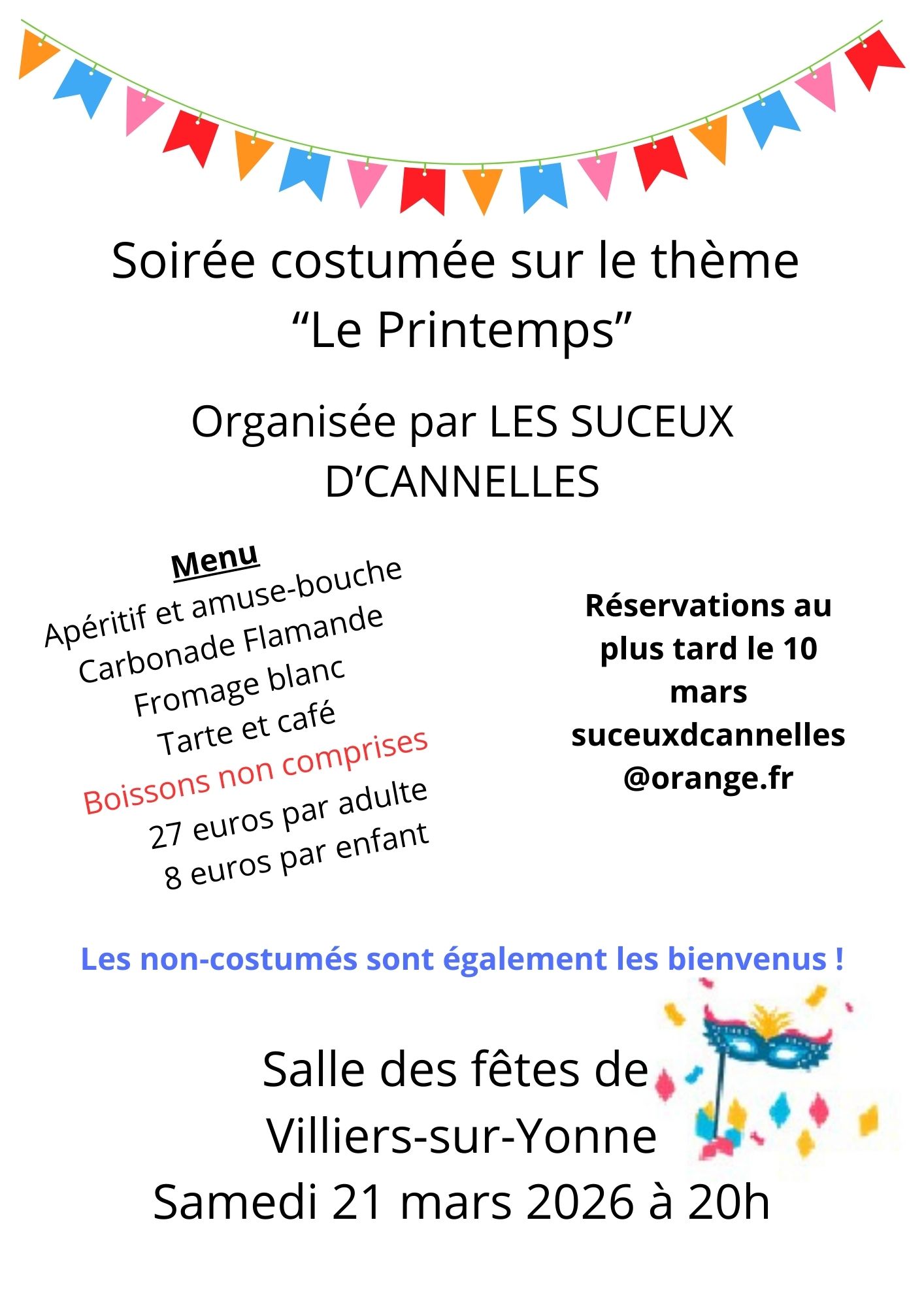 Soirée costumée sur le thème "Le Printemps" organisée par les Suceux d'Cannelles