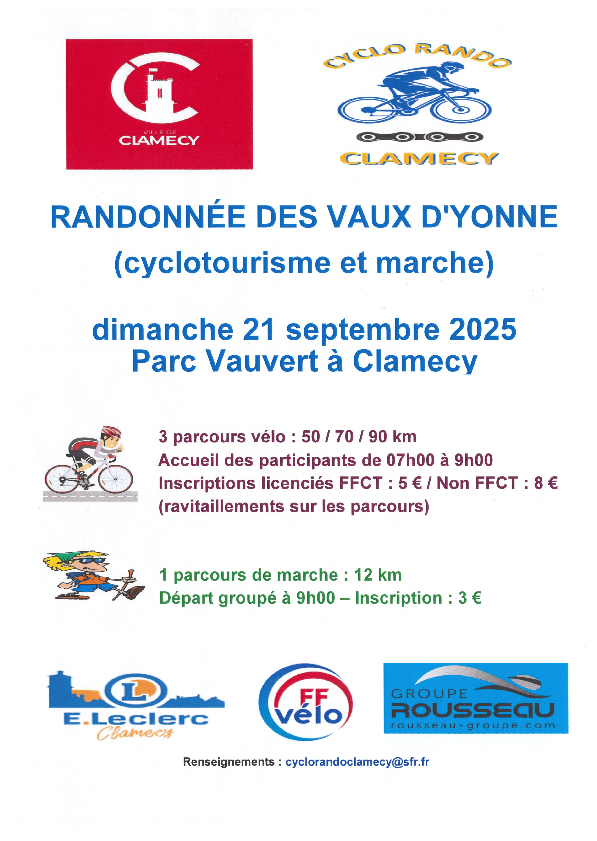 21 septembre 2025 - Randonnée des Vaux d'Yonne cyclotourisme et marche - Clamecy