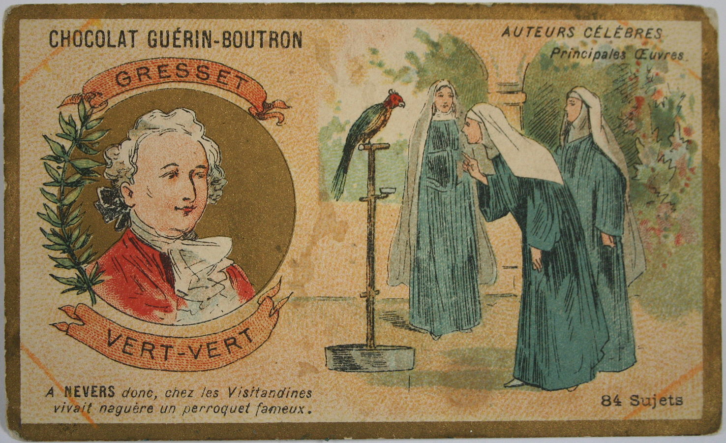22 - VISUEL CHAMPENOIS Carte chocolaterie Guérin-Bouton avec Ver-Vert COATP 2015.6.1