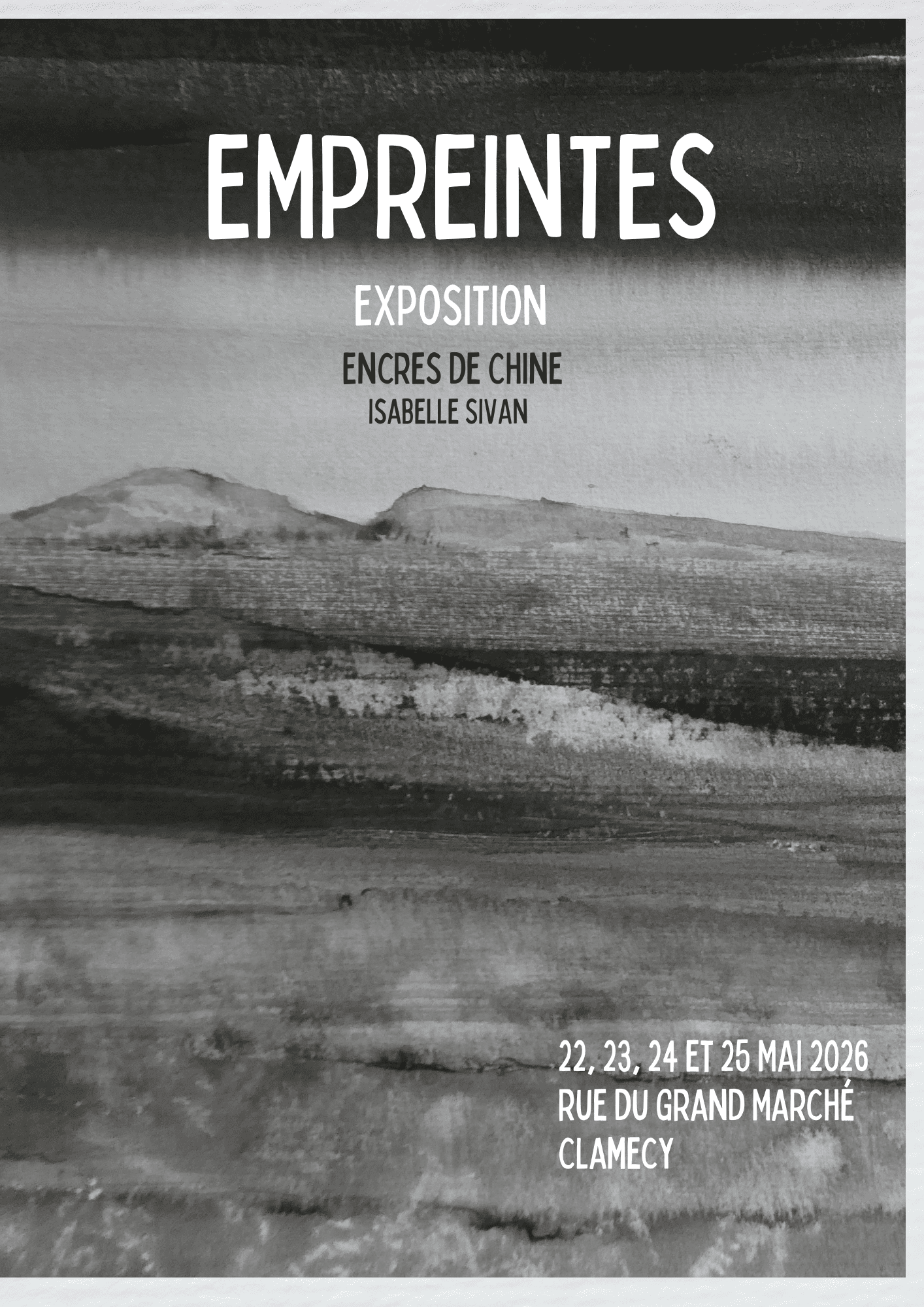 Empreintes - Exposition encres de Chine d'Isabelle Sivan — visuel événement